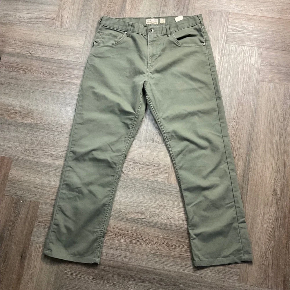 Patagonia Straight Fit Organic Cotton Canvas Pants Mens 34x27 Sage Khaki Green